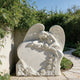 Natural White Marble Angel Statue Memorial Monument in a garden setting