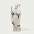 White marble statue of a religious figure on a white background