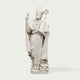 White marble statue of a religious figure on a white background