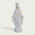 Crowned Our Lady of Grace White Marble Statue on a white background