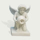 Outdoor Natural White Cupid Marble Fountain Statue on a white background