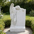 INFINITY Large Natural White Marble Weeping Angel Memorial Sculpture IM-038