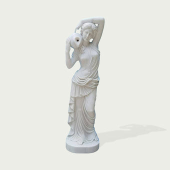 Estate-Grade Greek Goddess Sculpture Marble Fountain For Private Luxury Manors in the background on a white background