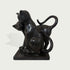 Modern Black Natural Marble Cats Statue on a white background