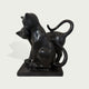 Modern Black Natural Marble Cats Statue on a white background