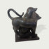 Modern Black Natural Marble Cats Statue on a white background