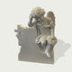 Sleeping Angel Natural White Marble Cherub Memorial Headstone on a white background