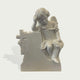 Sleeping Angel Natural White Marble Cherub Memorial Headstone on a white background