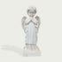 Gentle Praying Cherub Marble Sculpture on a light gray background