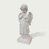 Gentle Praying Cherub Marble Sculpture on a white background