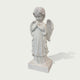 Gentle Praying Cherub Marble Sculpture on a white background