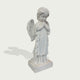 Gentle Praying Cherub Marble Sculpture on a white background