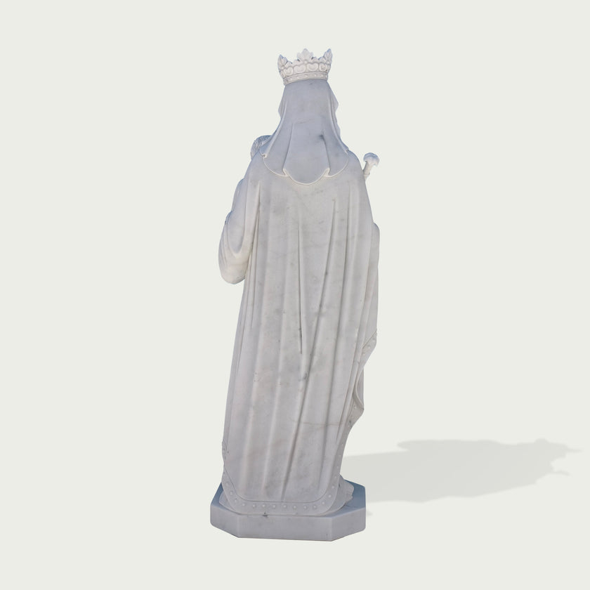 Virgin Mary And Child Marble Statue Outdoor Sculptureon a white background