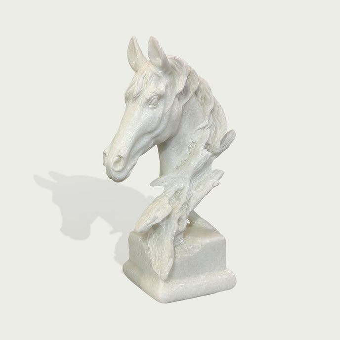 Classic Horse Sculpture Head Bust Sculpture on a gray background