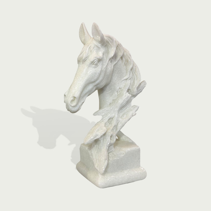 Classic Horse Sculpture Head Bust Sculpture on a gray background