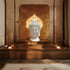 INFINITY Classic White Marble Buddha Face Sculpture with Spiral Hair Calming Bust for Spiritual Home Decor IM-074