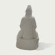 Back view of a white marble Kwan Yin statue featuring smooth carved robes, elegant silhouette, and traditional Buddhist art design