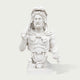 Front view of handcrafted white marble Roman emperor bust sculpture with intricate facial details and classical artistic style.