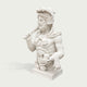 Side view of white marble Roman soldier bust sculpture featuring detailed helmet, muscular figure, and ancient warrior style