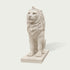 Carved white marble lion statue with realistic mane details and strong posture for outdoor garden and estate decor