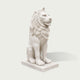 White marble lion sculpture statue with detailed mane carving and classic design for luxury garden entrance decoration