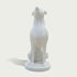 Front view of a white marble greyhound sculpture featuring elegant posture, refined carving, and classic decorative style.
