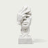White marble hand over face sculpture bust with modern artistic expression and elegant carved details for luxury interior decor