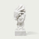 White marble hand over face sculpture bust with modern artistic expression and elegant carved details for luxury interior decor