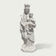White marble Virgin Mary and Child Jesus statue with crown, detailed robes, religious symbolism, and classical craftsmanship for church or sacred garden decoration