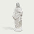 Classic white marble Jesus statue featuring Sacred Heart symbolism, flowing robes and a peaceful expression for outdoor church decoration.