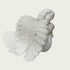 White marble cherub angel sculpture showing detailed feathered wings and peaceful sleeping pose with classical handcrafted stone carving.