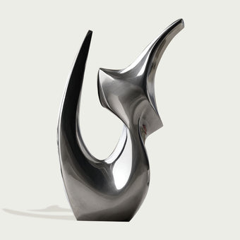 Silver abstract stainless steel sculpture 