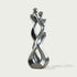 Abstract Embracing Lover Stainless Steel Sculpture  on a light gray background
