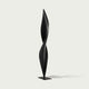Abstract Slender Twisting Leaf Stainless Steel Sculpture  on a white background