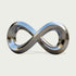 Giant Mobius Strip Mirror Polished Outdoor Stainless Steel Sculpture on a light gray background