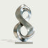 Fluid Infinity Loop Stainless Steel Sculpture on a light gray background