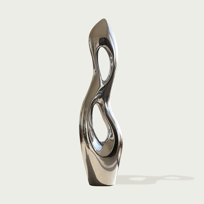 Abstract Mirror Polished Stainless Steel Sculpture 