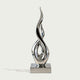  Modern Contemporary Floor Sculpture Stainless Steel Silver Ember on a white background