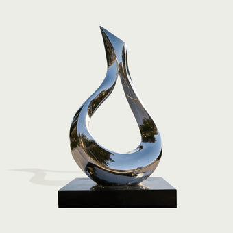 Abstract Mirror Polished Stainless Steel Sculpture 