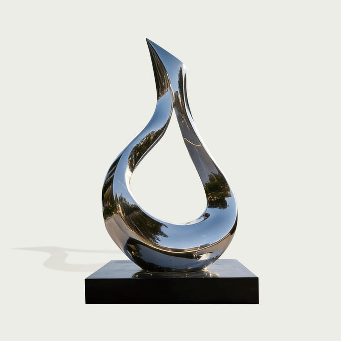 Abstract Mirror Polished Stainless Steel Sculpture 