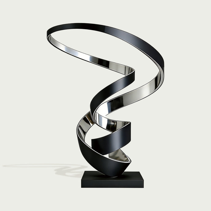 Dual-Tone Modern Stainless Steel Sculpture 