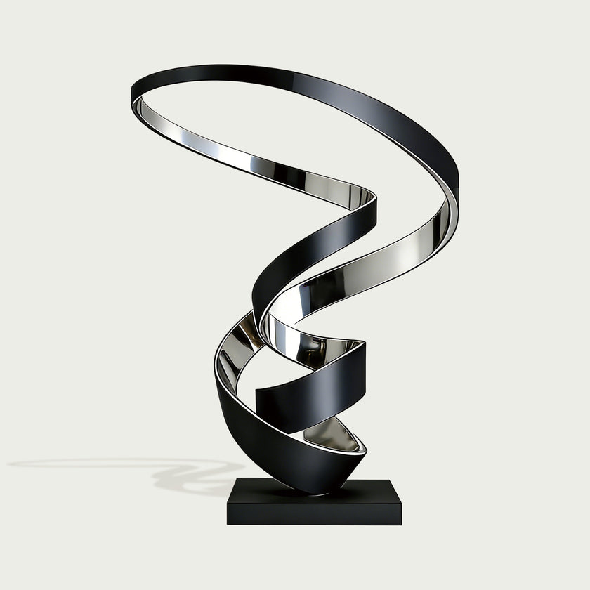 Dual-Tone Modern Stainless Steel Sculpture 