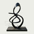 Contemporary Glossy Black Stainless Steel Sculpture 