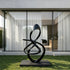 Contemporary Glossy Black Stainless Steel Sculpture 
