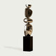 Stainless Steel Irregular Balancing Floor Sculpture on a white background