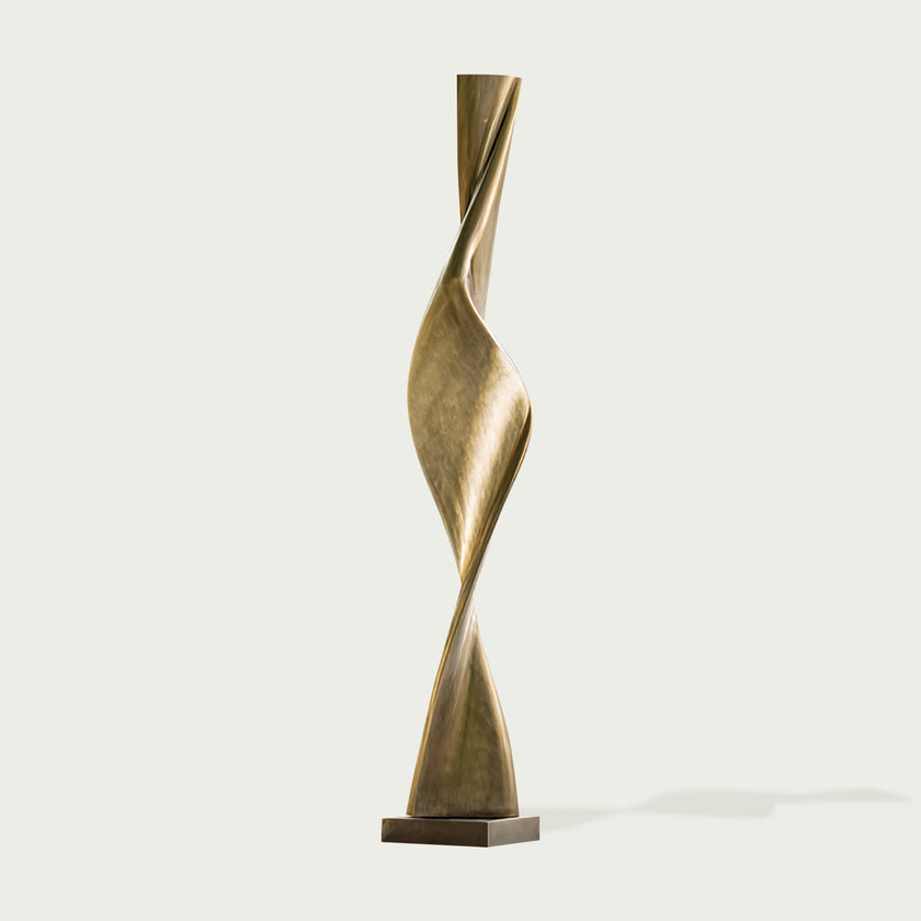 wisted Column Garden Bronze Sculpture on a white background