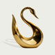 Fluid Silhouette Swan Modern Contemporary Stainless Steel Sculpture on a white background