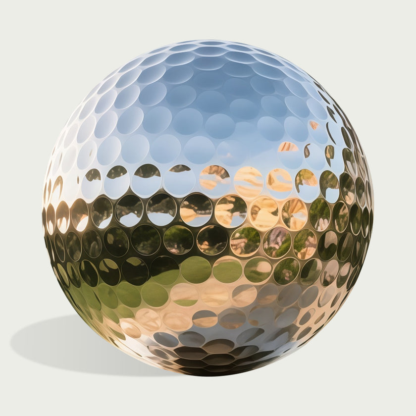 INFINITY Mirror Polished Golf Ball Contemporary Stainless Steel Sculptures For Luxury Villa Patios IS-072