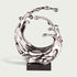 Dynamic Splashing Wave Mirror Stainless Steel Sculpture Large Outdoor Statuary shaped like a liquid splash or wave, mounted on a dark rectangular base against a light gray background.