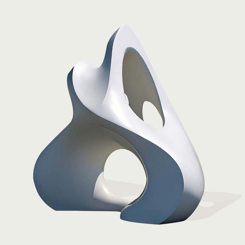 INFINITY Hollow Pure White Organic Form Stainless Steel Sculpture For Modern Plaza IS-139